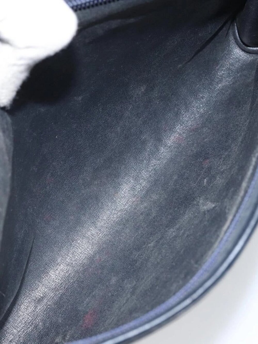 Christian Dior Trotter Canvas Shoulder Bag Navy Gold Auth bs32154 - Picture 11 of 16